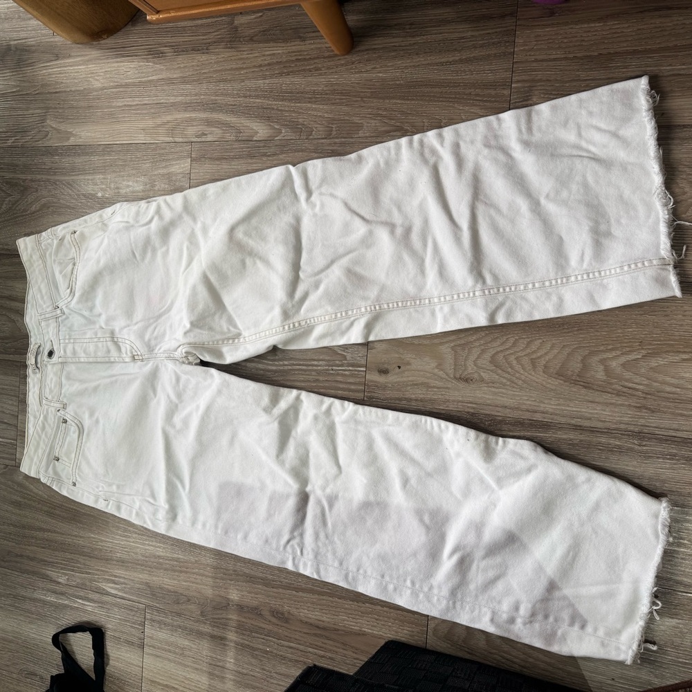 Zara White Wide-Leg Jeans